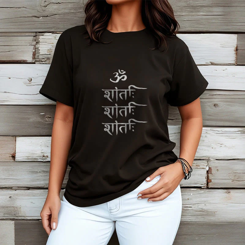 T-shirt con motivo sanscrito Buddha Stones OM MANTRA - Image 5