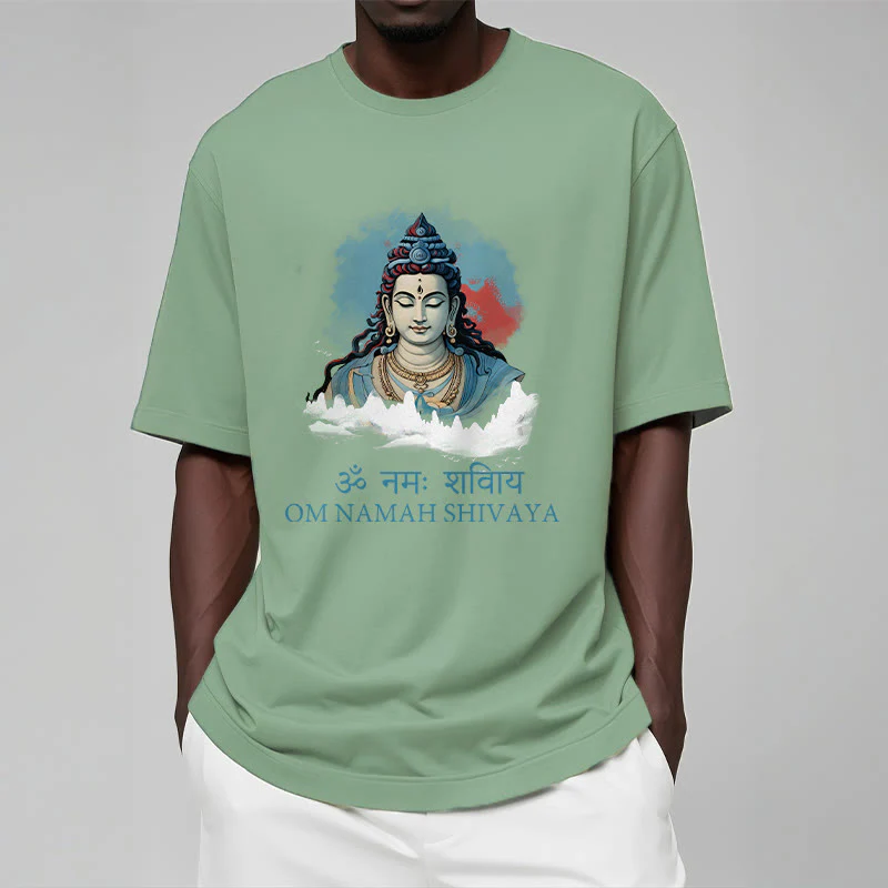 T-shirt con t-shirt con nuvole colorate in sanscrito Buddha Stones OM NAMAH SHIVAYA - Image 15