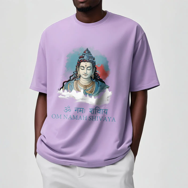 T-shirt con t-shirt con nuvole colorate in sanscrito Buddha Stones OM NAMAH SHIVAYA - Image 17