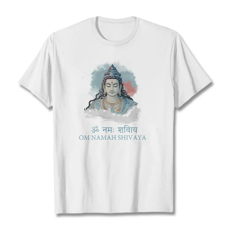 T-shirt con t-shirt con nuvole colorate in sanscrito Buddha Stones OM NAMAH SHIVAYA - Image 5