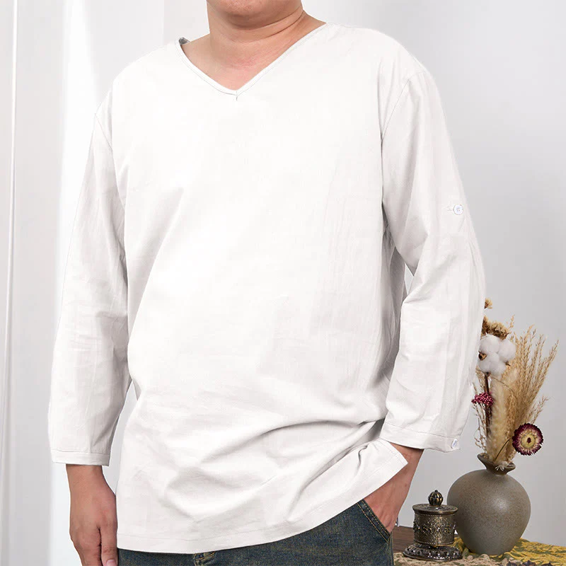 T-shirt da uomo a tre quarti con maniche a tinta unita e motivo Buddha Stones - Image 11