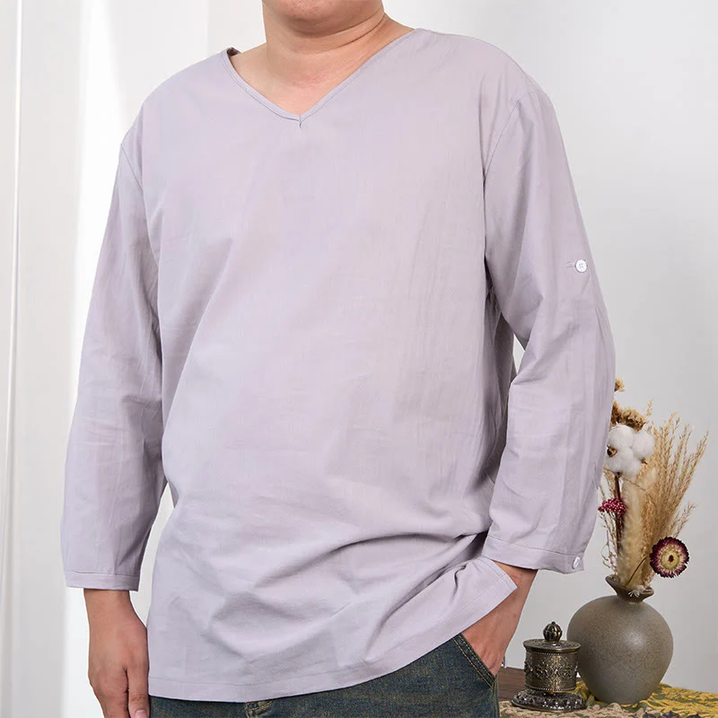 T-shirt da uomo a tre quarti con maniche a tinta unita e motivo Buddha Stones - Image 8
