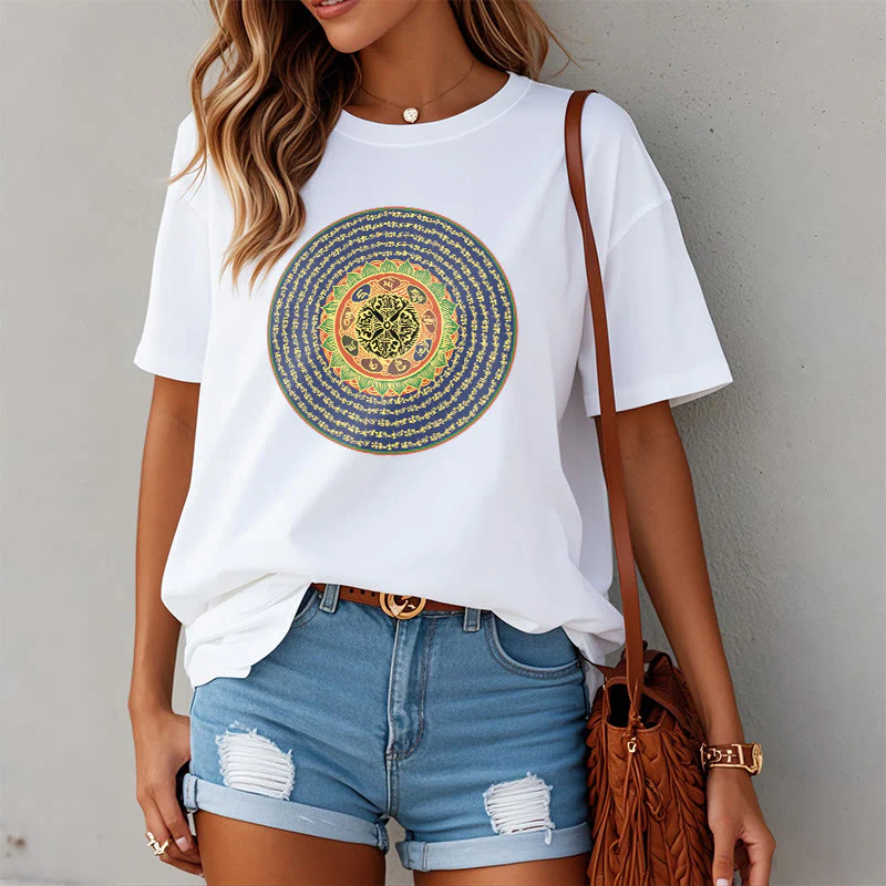 T-shirt in sanscrito con Buddha Stones 108 Om Mani Padme Hum Mantra - Image 6