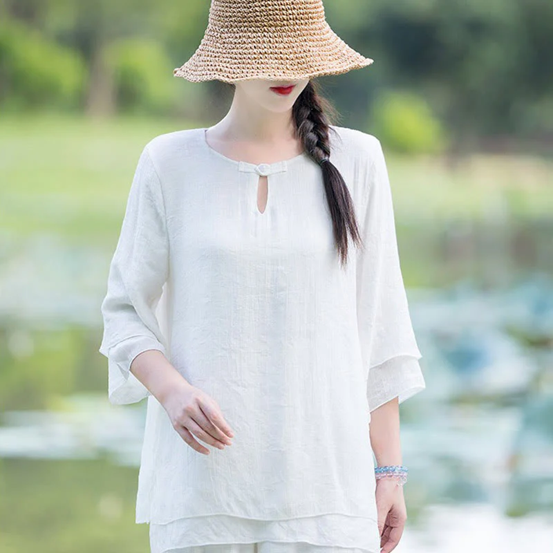 Tai Chi Meditazione Preghiera Zen Spirituale Mattina Pratica Abbigliamento Donna Set - Image 13