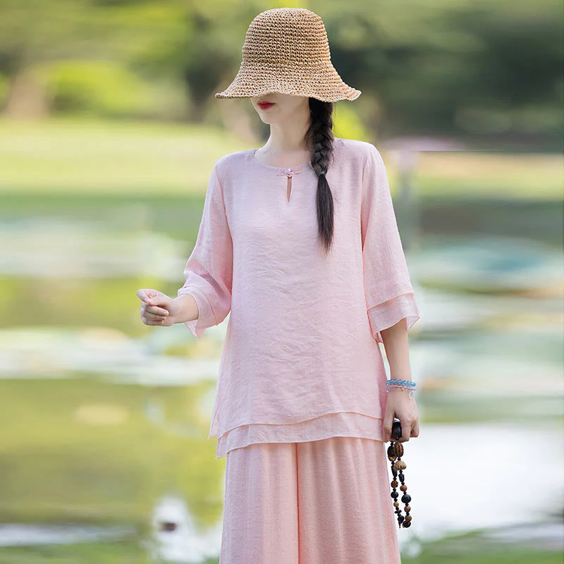 Tai Chi Meditazione Preghiera Zen Spirituale Mattina Pratica Abbigliamento Donna Set - Image 18