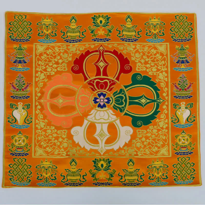 Tappetino da altare con preghiera a nodo infinito, meditazione curativa, 8 simboli di buon auspicio, runner da tavolo - Image 11