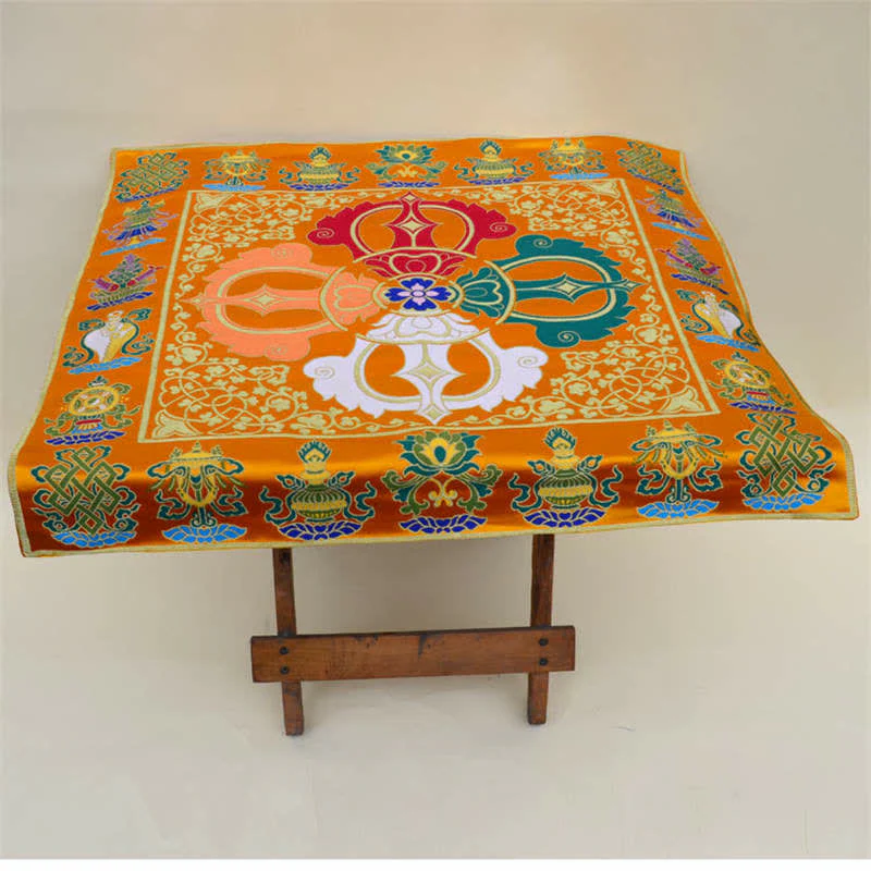 Tappetino da altare con preghiera a nodo infinito, meditazione curativa, 8 simboli di buon auspicio, runner da tavolo - Image 12