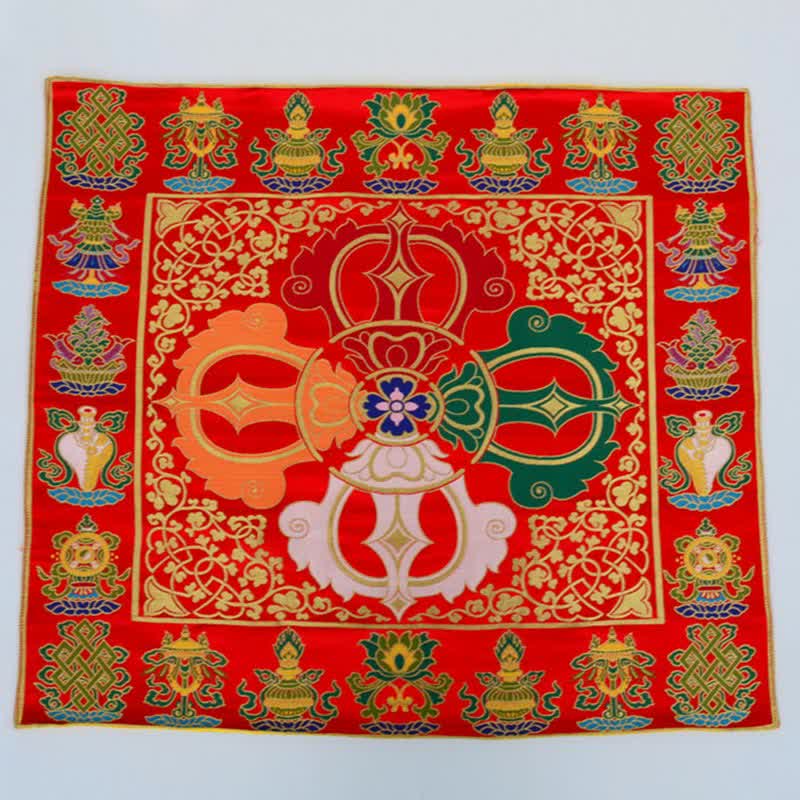 Tappetino da altare con preghiera a nodo infinito, meditazione curativa, 8 simboli di buon auspicio, runner da tavolo - Image 15