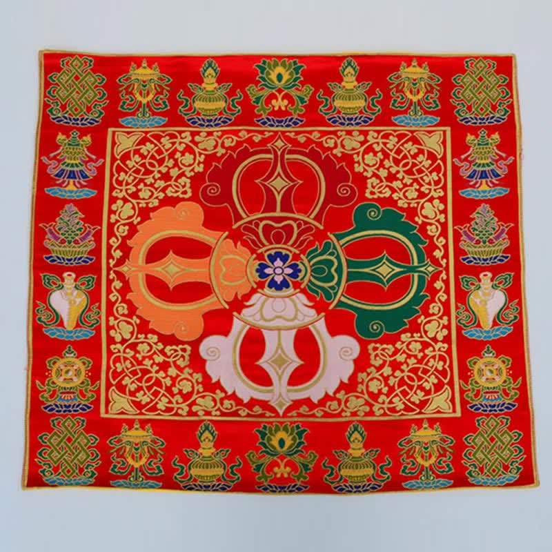 Tappetino da altare con preghiera a nodo infinito, meditazione curativa, 8 simboli di buon auspicio, runner da tavolo - Image 18