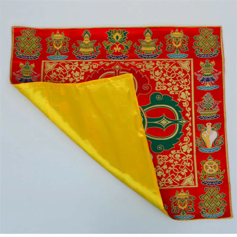 Tappetino da altare con preghiera a nodo infinito, meditazione curativa, 8 simboli di buon auspicio, runner da tavolo - Image 20