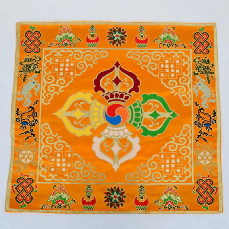 Tappetino da altare con preghiera a nodo infinito, meditazione curativa, 8 simboli di buon auspicio, runner da tavolo - Image 21