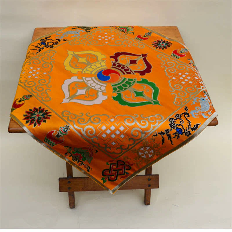Tappetino da altare con preghiera a nodo infinito, meditazione curativa, 8 simboli di buon auspicio, runner da tavolo - Image 22