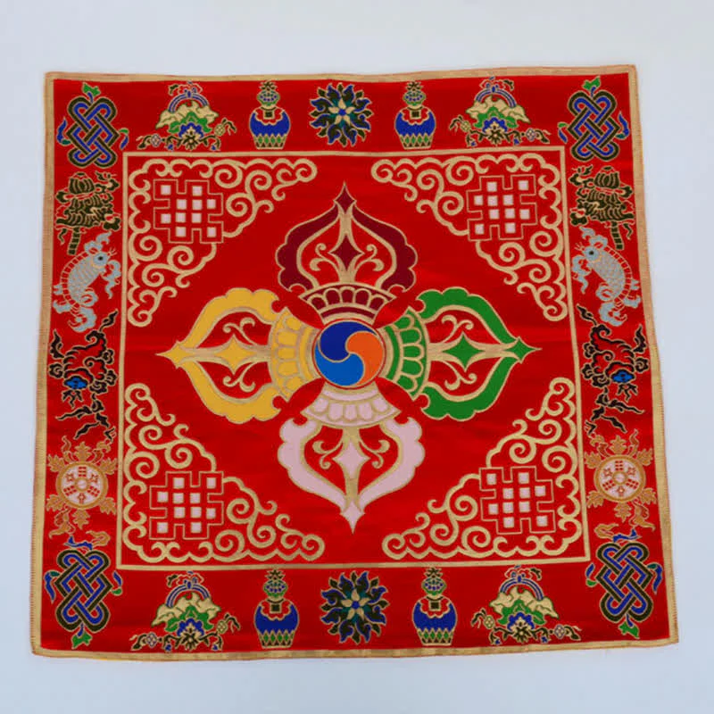 Tappetino da altare con preghiera a nodo infinito, meditazione curativa, 8 simboli di buon auspicio, runner da tavolo - Image 26