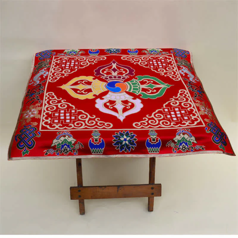 Tappetino da altare con preghiera a nodo infinito, meditazione curativa, 8 simboli di buon auspicio, runner da tavolo - Image 27