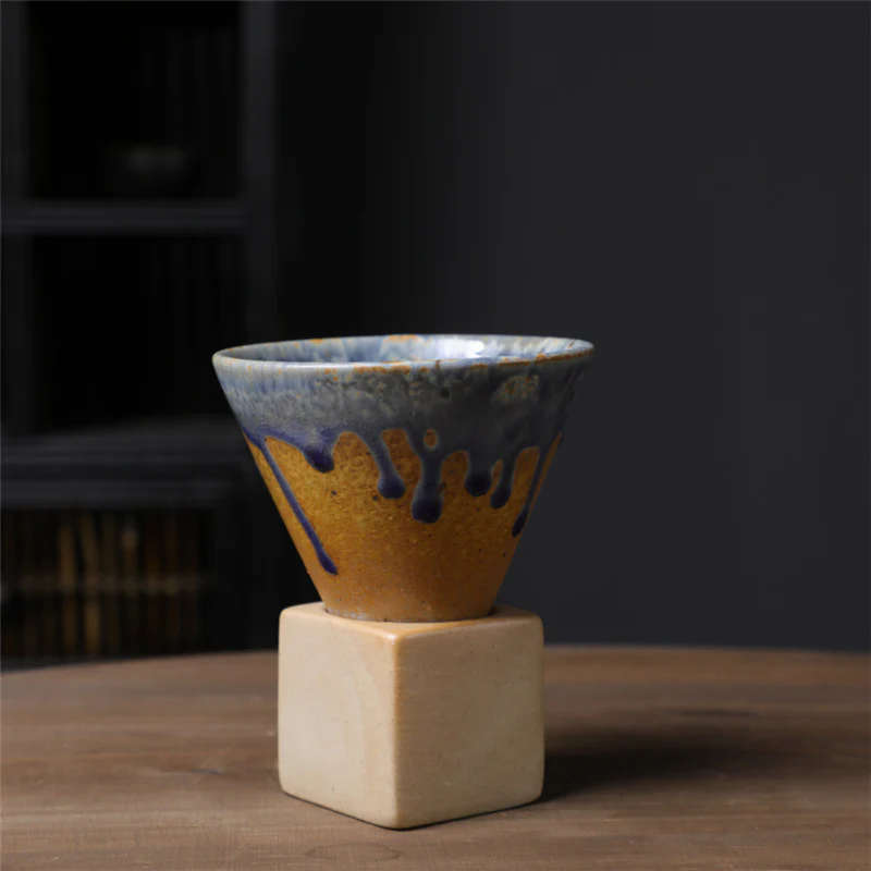 Tazza da caffè in ceramica vintage con gradiente Buddha Stones , tazza da caffè espresso e caffellatte con base da 200 ml - Image 3