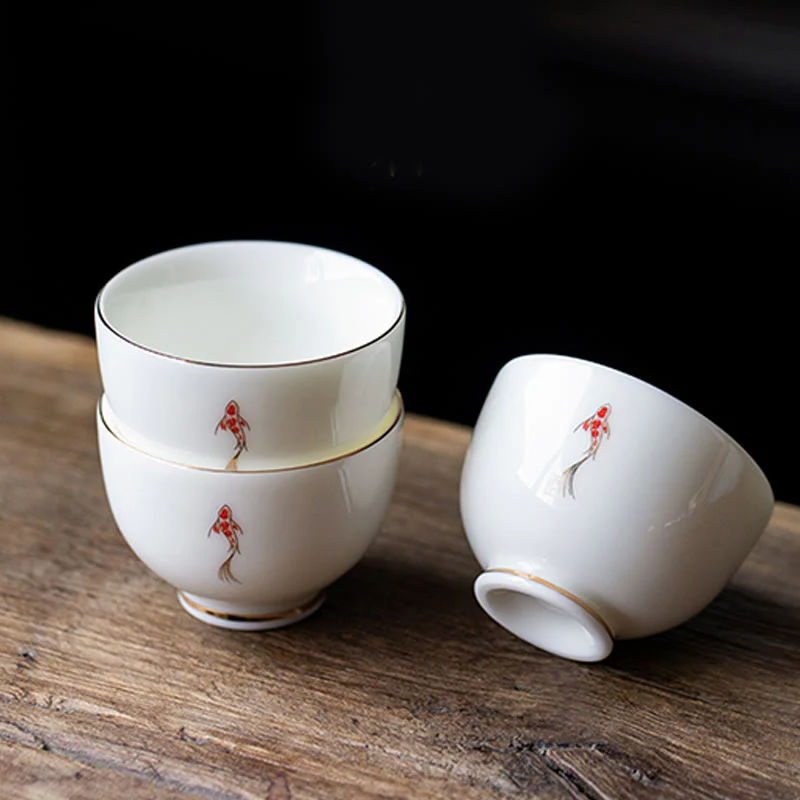 Tazza da tè Buddha Stones e pesce Koi, tazza da tè Kung Fu
