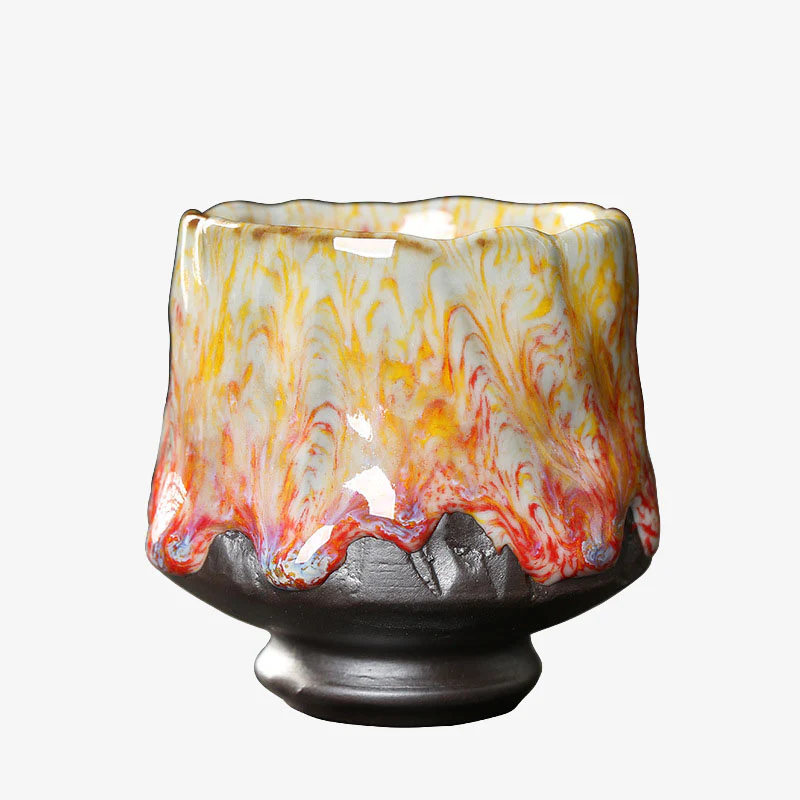 Tazza da tè in ceramica arancione rossa verde gialla Buddha Stones Kung Fu Tea Cup - Image 12