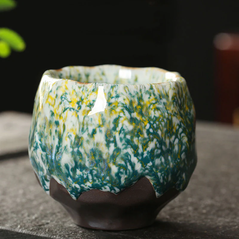 Tazza da tè in ceramica arancione rossa verde gialla Buddha Stones Kung Fu Tea Cup - Image 14