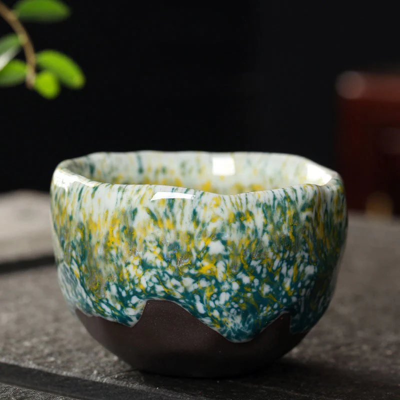 Tazza da tè in ceramica arancione rossa verde gialla Buddha Stones Kung Fu Tea Cup - Image 15