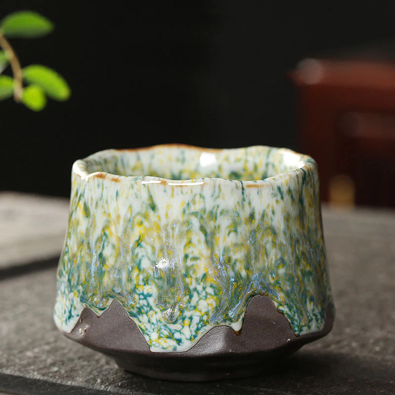 Tazza da tè in ceramica arancione rossa verde gialla Buddha Stones Kung Fu Tea Cup - Image 16