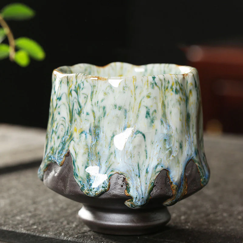 Tazza da tè in ceramica arancione rossa verde gialla Buddha Stones Kung Fu Tea Cup - Image 17