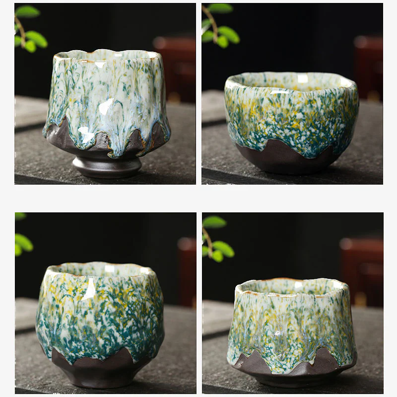 Tazza da tè in ceramica arancione rossa verde gialla Buddha Stones Kung Fu Tea Cup - Image 18