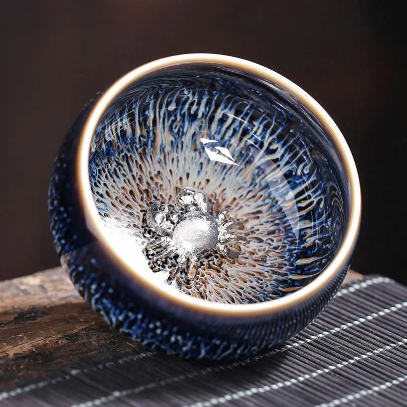 Tazza da tè in ceramica Buddha Stones 12 segni dello zodiaco cinese, realizzata a mano in Cina, motivo: Jianzhan, pesce koi, loto, drago, fenice, tazza da tè Kung Fu, 70 ml - Image 14