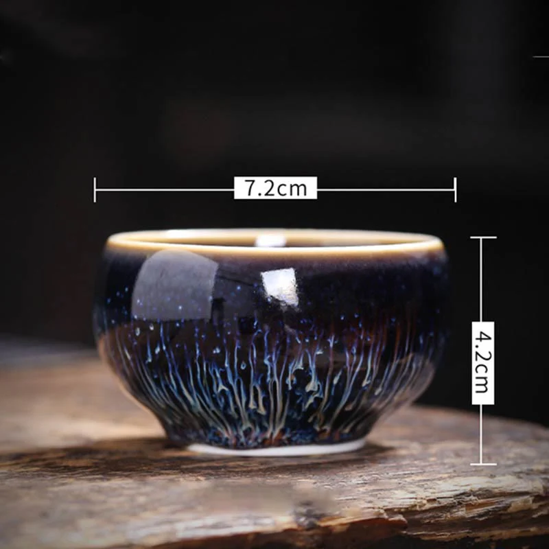 Tazza da tè in ceramica Buddha Stones 12 segni dello zodiaco cinese, realizzata a mano in Cina, motivo: Jianzhan, pesce koi, loto, drago, fenice, tazza da tè Kung Fu, 70 ml - Image 7