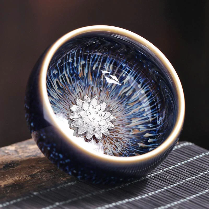 Tazza da tè in ceramica Buddha Stones 12 segni dello zodiaco cinese, realizzata a mano in Cina, motivo: Jianzhan, pesce koi, loto, drago, fenice, tazza da tè Kung Fu, 70 ml - Image 9