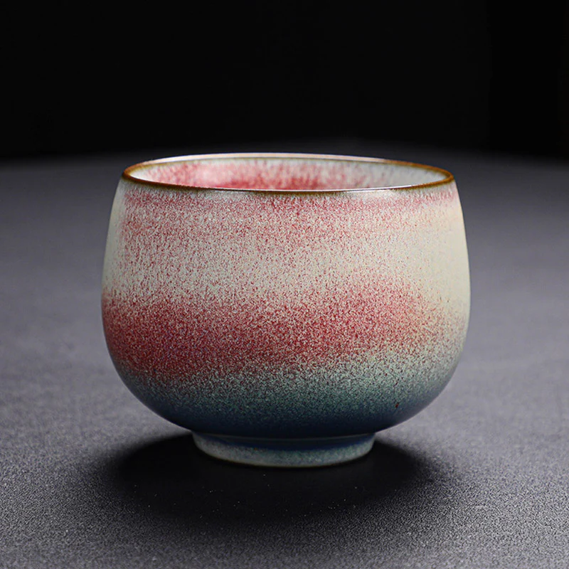 Tazza da tè in ceramica con cambio forno e sfumatura rossa retrò Buddha Stones Kung Fu Tea Cup - Image 2