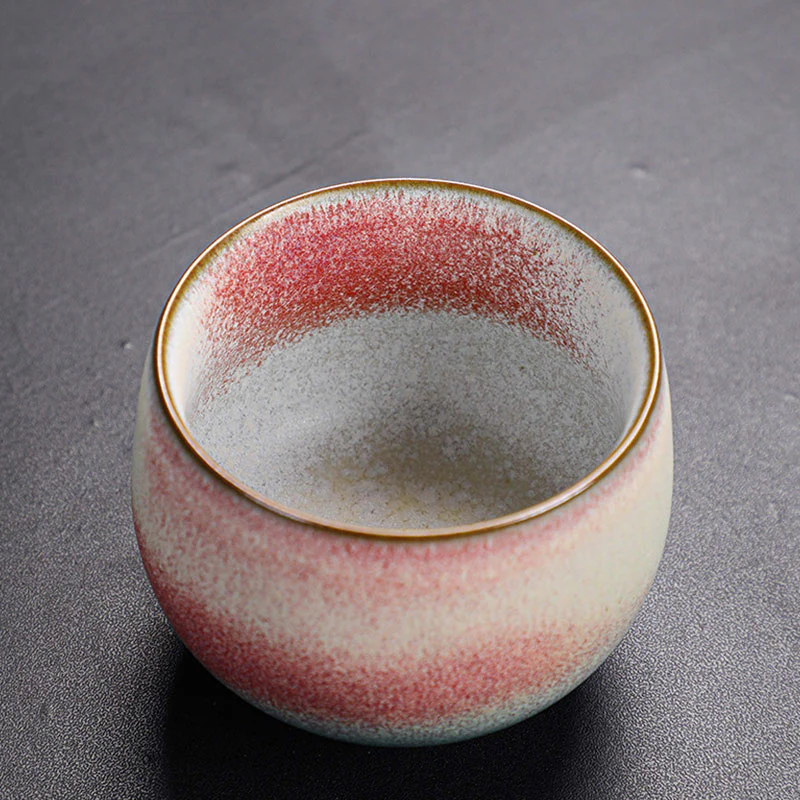 Tazza da tè in ceramica con cambio forno e sfumatura rossa retrò Buddha Stones Kung Fu Tea Cup - Image 4