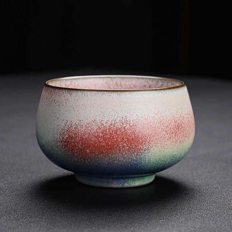 Tazza da tè in ceramica con cambio forno e sfumatura rossa retrò Buddha Stones Kung Fu Tea Cup - Image 6