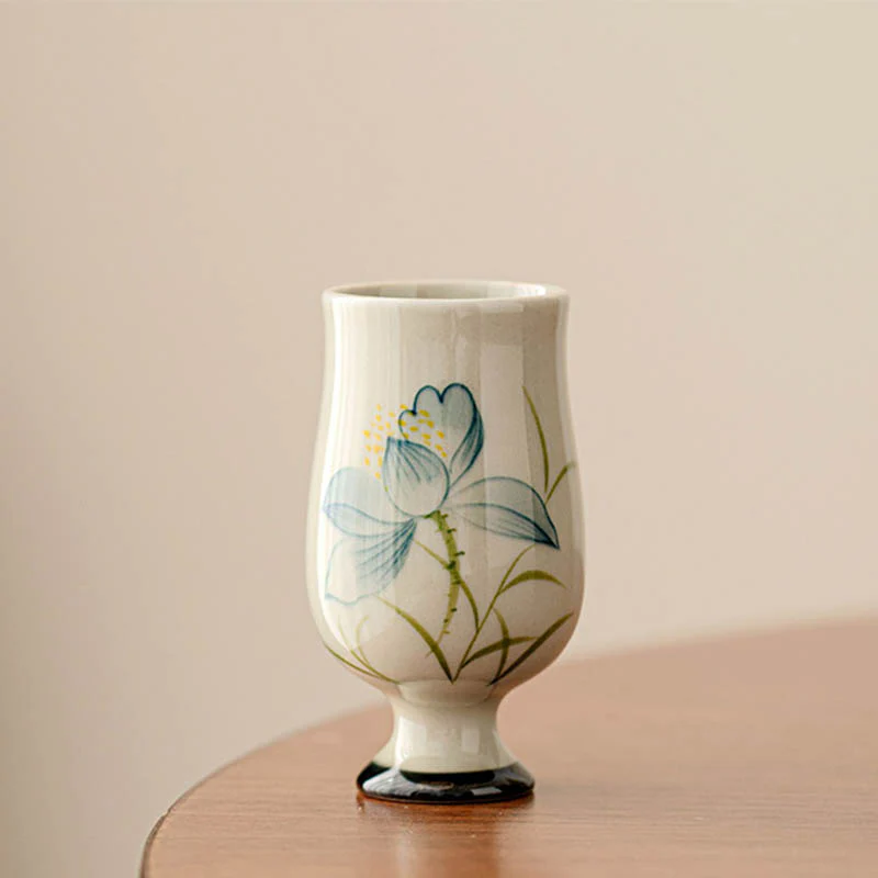 Tazza da tè in ceramica con fiore di loto dipinto a mano, Buddha Stones, tazza da tè Kung Fu - Image 10