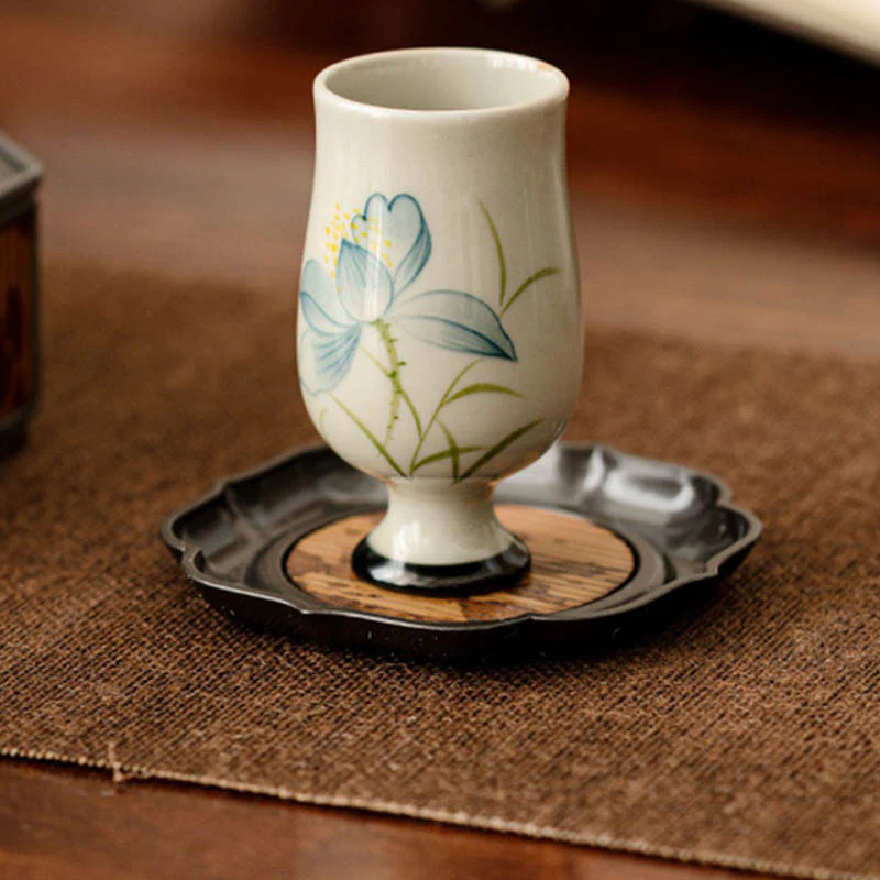 Tazza da tè in ceramica con fiore di loto dipinto a mano, Buddha Stones, tazza da tè Kung Fu - Image 11