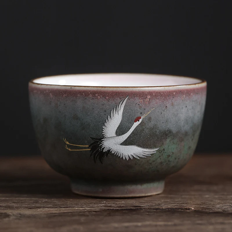 Tazza da tè in ceramica con gru di buon auspicio , Buddha Stones, tazza da tè Kung Fu - Image 3