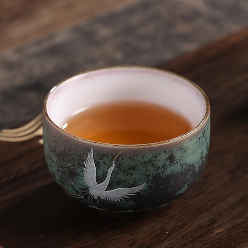 Tazza da tè in ceramica con gru di buon auspicio , Buddha Stones, tazza da tè Kung Fu - Image 5