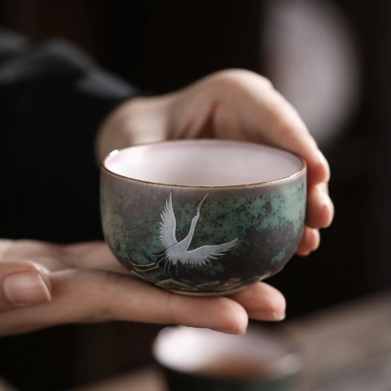 Tazza da tè in ceramica con gru di buon auspicio , Buddha Stones, tazza da tè Kung Fu - Image 6