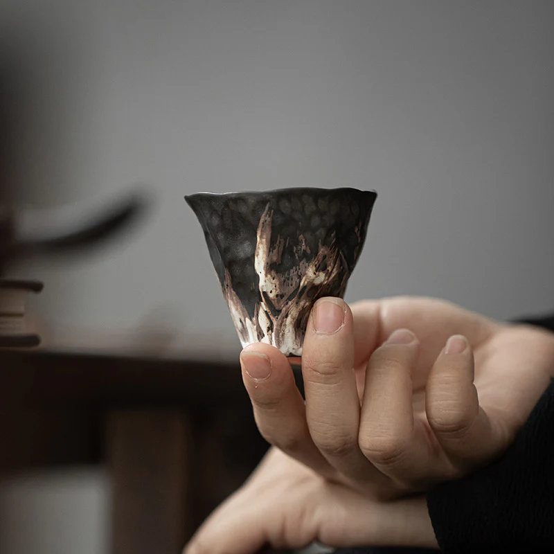Tazza da tè in ceramica Zen a forma di fiore di loto Buddha Stones Kung Fu Tea Cup 50ml - Image 5