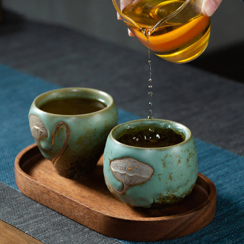 Tazza da tè incisa con baccello di loto Buddha Stones, tazza da tè Kung Fu - Image 2