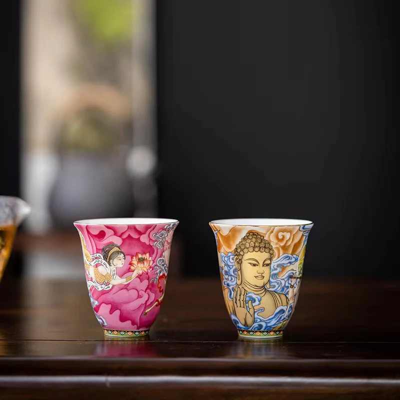Tazza da tè Kung Fu Buddha Stones Dunhuang Color Flying Apsaras - Image 14