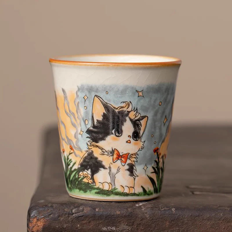 Tazza da tè Kung Fu con fiocco e gatto, motivo: Buddha Stones - Image 5