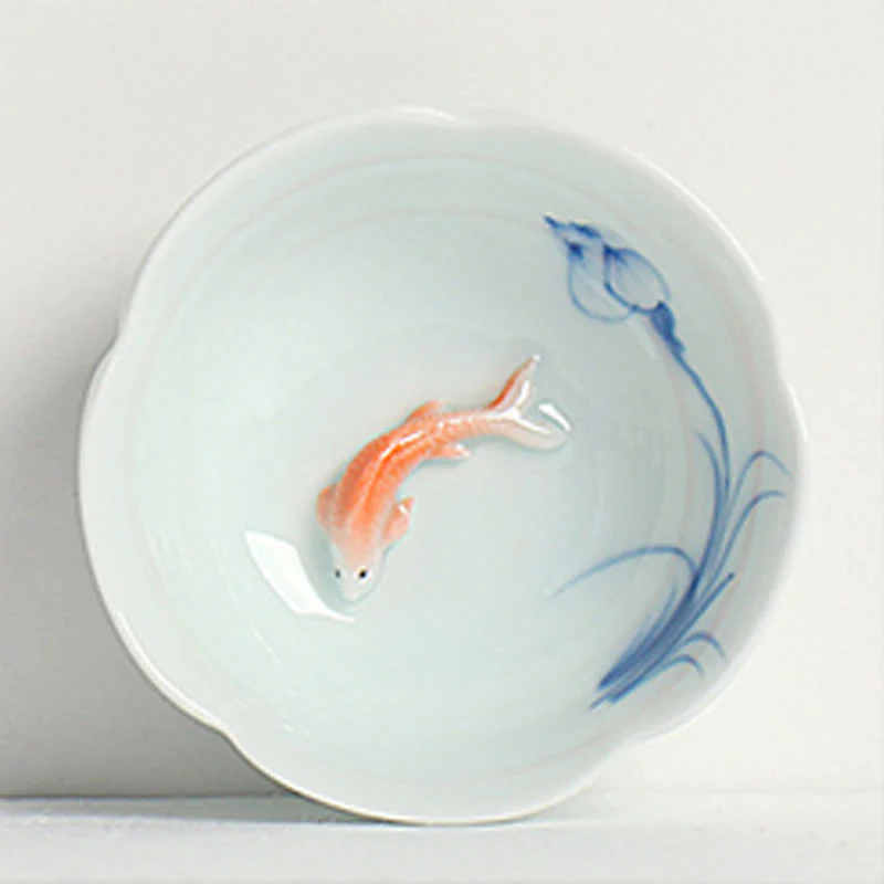 Tazza da tè Kung Fu con mano di loto e pesce koi in Buddha Stones - Image 6