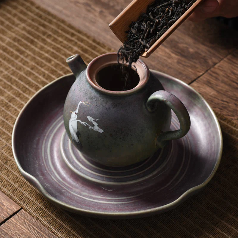 Teiera in ceramica Kung Fu cinese Gongfu, Buddha Stones , gru bianca, nuvola - Image 11