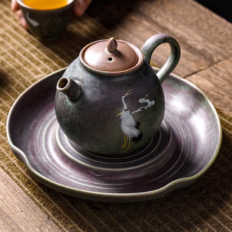 Teiera in ceramica Kung Fu cinese Gongfu, Buddha Stones , gru bianca, nuvola - Image 15