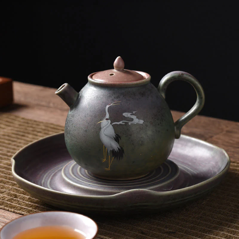 Teiera in ceramica Kung Fu cinese Gongfu, Buddha Stones , gru bianca, nuvola - Image 17