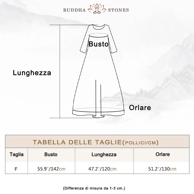 Vestito midi con grafica colorata Buddha Stones , tunica in cotone a mezza manica con tasche - Image 4