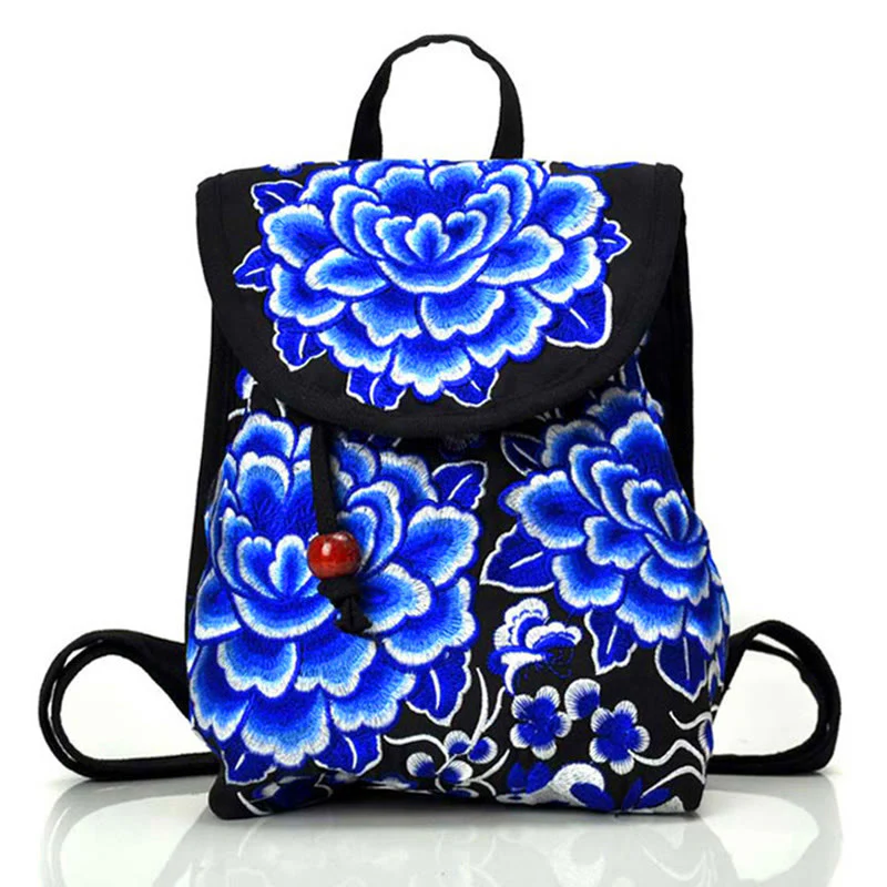 Zaino in tela con ricamo Buddha Stones Peony Chinese Money Tree - Image 4